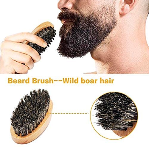 Kit De Coffret Coin Barbe Homme Complet Produit avec Shampoing Barbe,Huile Barbe,Peigne,Brosse a Barbe,Ciseaux,Baume a Barbe,Accessoire Barbe Kit Barbe Entretien et Soin pour Homme,Cadeaux pour Homme