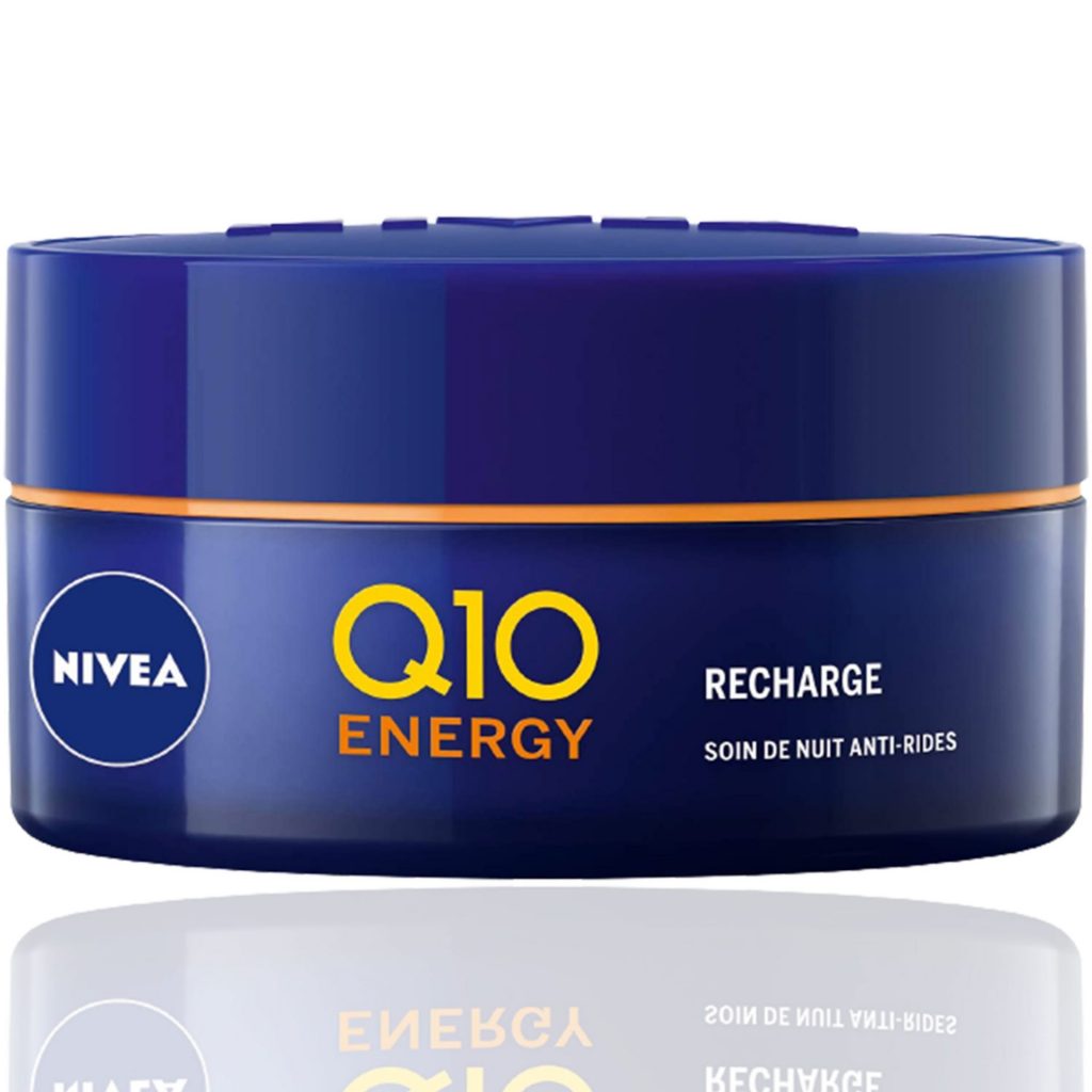 NIVEA Soin de Nuit Q10+C Energy Pot (1 x 50 ml), Crème de nuit enrichie en Q10 et Vitamines, Soin anti-âge pour une peau raffermie et visiblement plus jeune