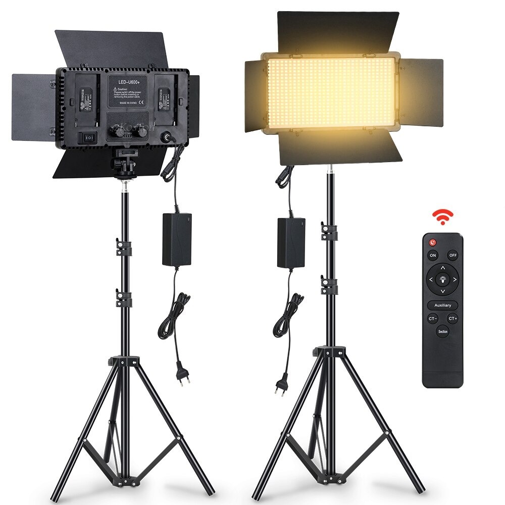 2 Kit de panneau d'éclairage LED avec trépied, éclairage annulaire pour  Studio Photo, caméra, , Streaming en direct - AXIMÈ