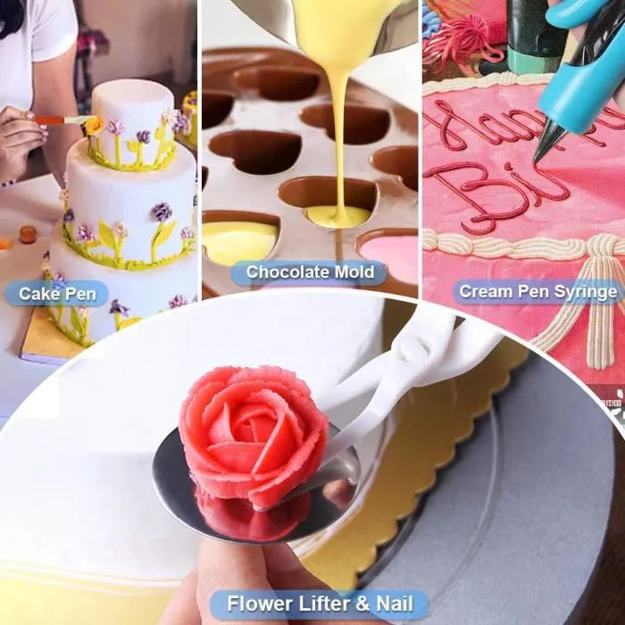 Outil De Gâteau Kit ,Kit De Pâtisserie Plateau À Gâteaux Présentoir À Gâteaux Tournant Pour Glaçage Et Déco Matériel De Cuisine (123